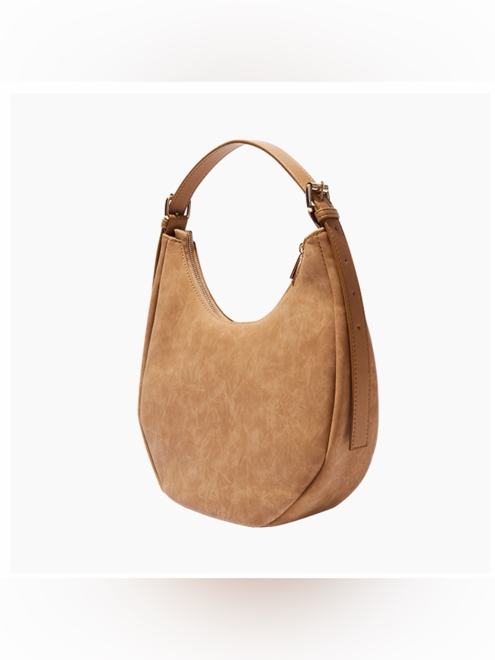 Crescent Hobo Bag in Saddle Brown - Picture 5 of 11